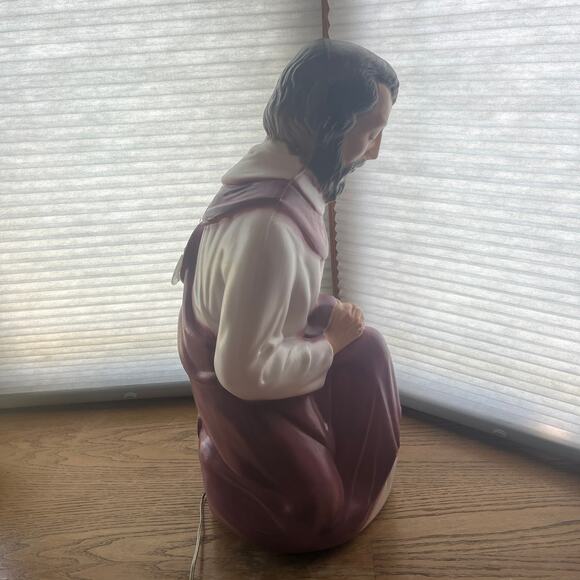 Vintage Blow Mold Joseph Plastic Holiday Nativity Christmas Yard Decor USA 27" - Picture 5 of 9